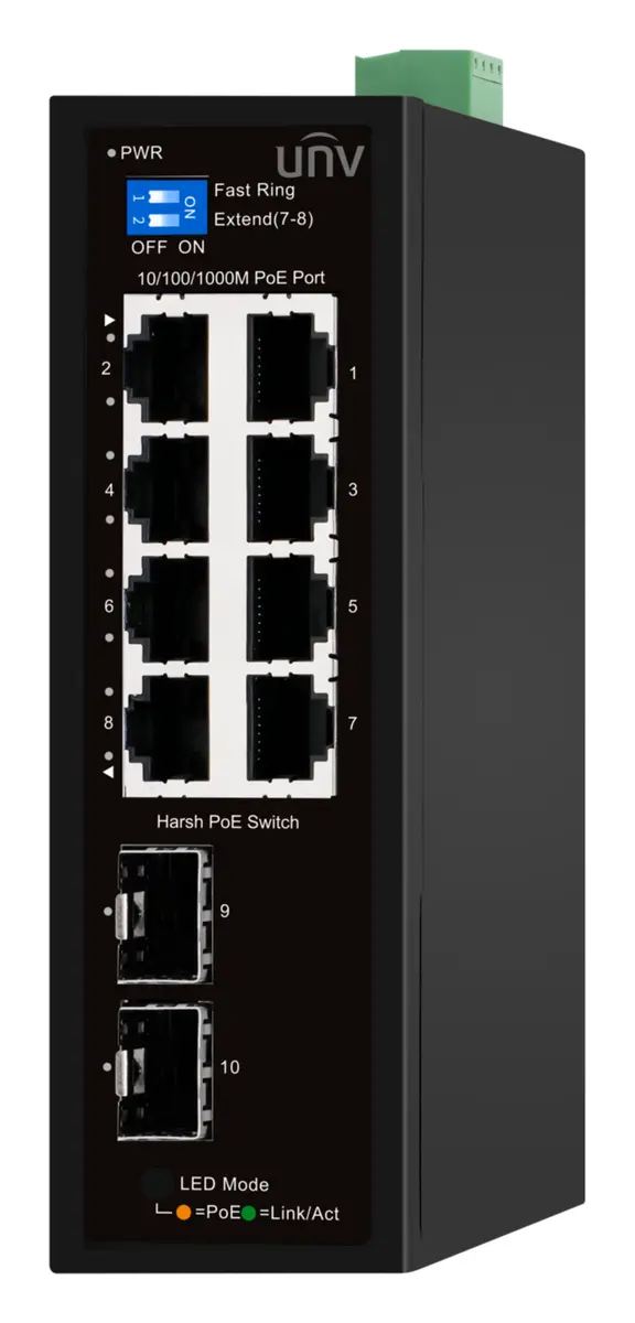 Uniview HS2000-8GT2GP-POE-IN Yönetilemez PoE Switch