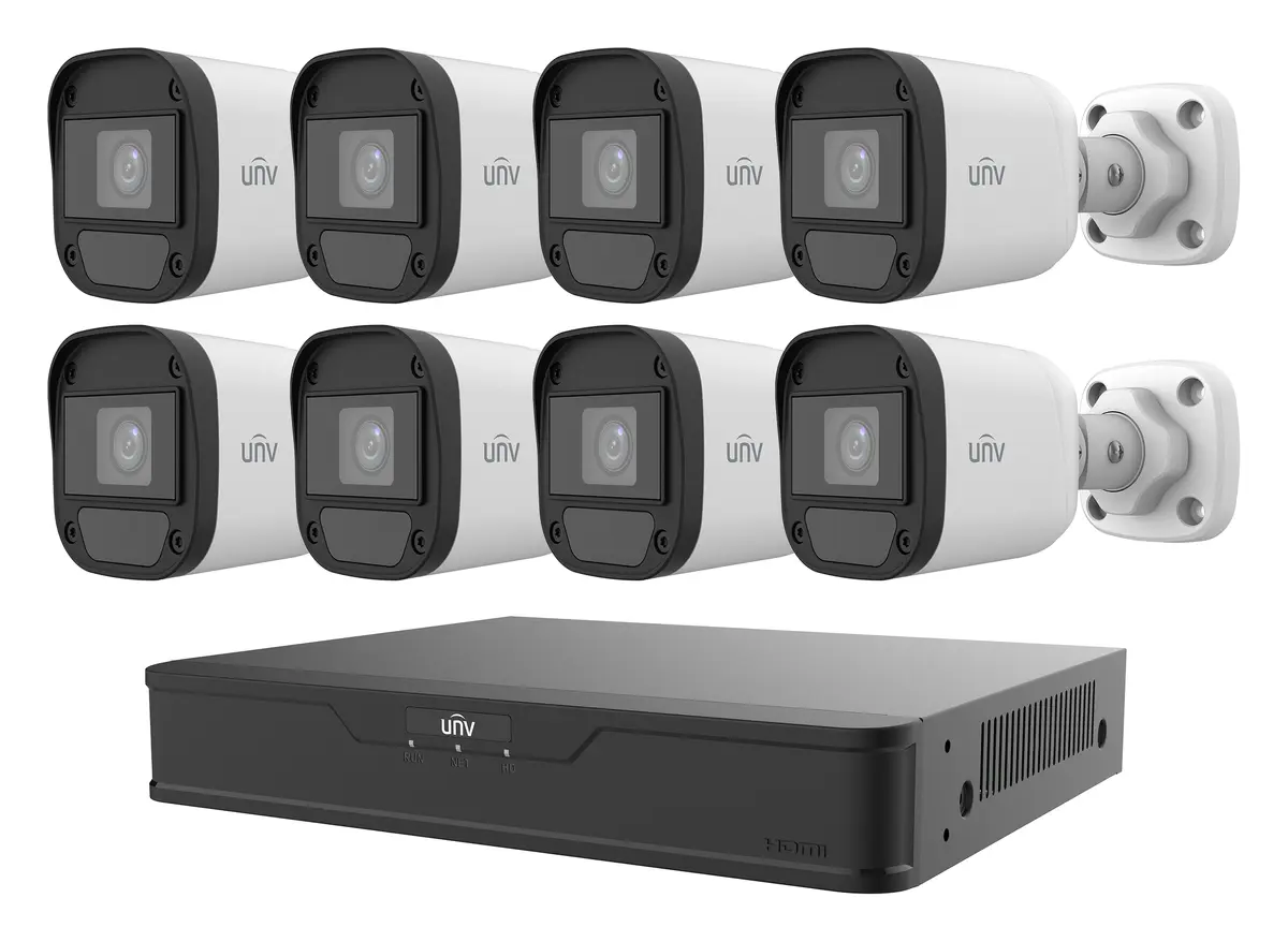Uniview KIT/XVR301-08Q3/8*UAC-B115-F28 Mini HD Analog Bullet Kamera