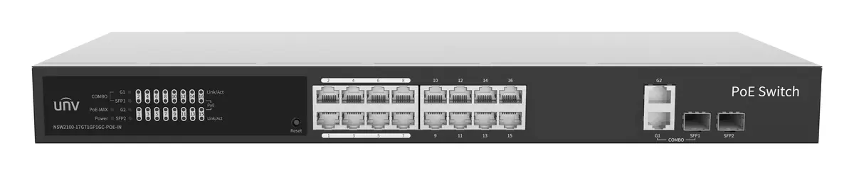 Uniview NSW2100-17GT1GP1GC-POE-IN Gigabit Bulut Yönetimli PoE Switch — görsel 2