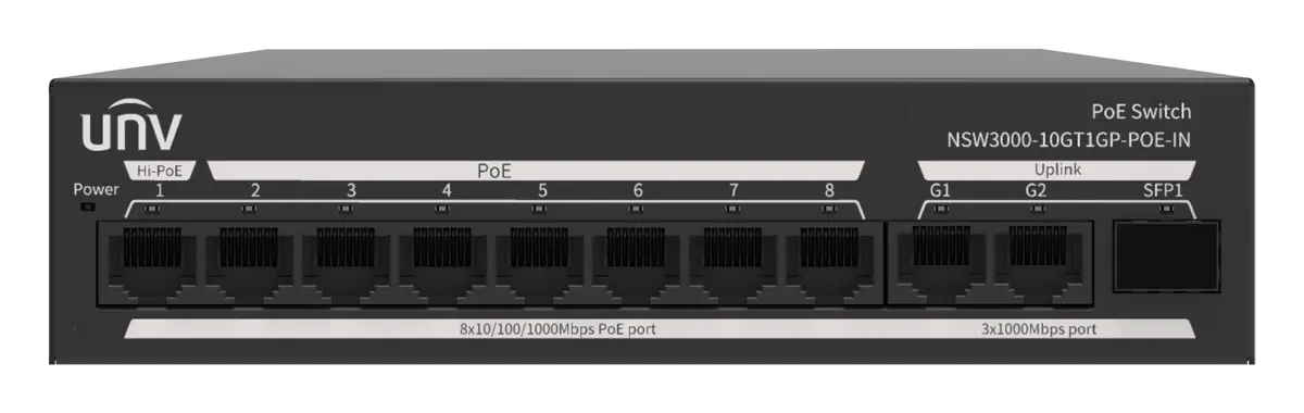 Uniview NSW3000-10GT1GP-POE-IN Gigabit Bulut Yönetimli PoE Switch — görsel 2