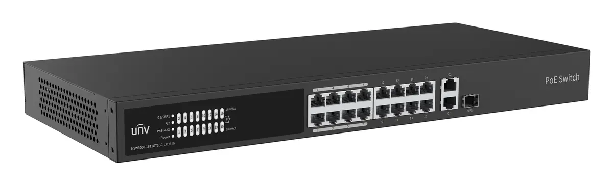 Uniview NSW3000-16T1GT1GC-LPOE-IN Bulut Yönetimli PoE Switch — görsel 3
