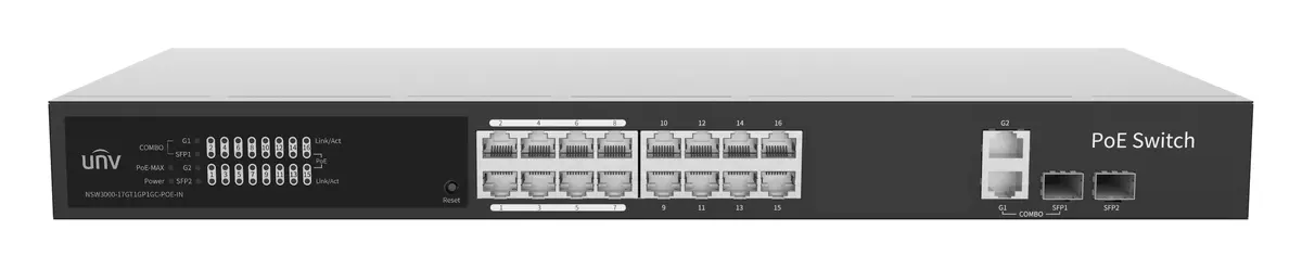 Uniview NSW3000-17GT1GP1GC-POE-IN Gigabit Bulut Yönetimli PoE Switch — görsel 2