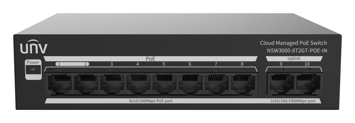 Uniview NSW3000-8T2GT-POE-IN Bulut Yönetimli PoE Switch — görsel 2