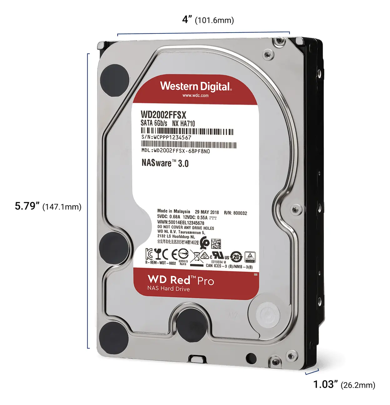 WD Red Pro 2TB 3.5" SATA NAS Diski (WD2002FFSX) — görsel 2