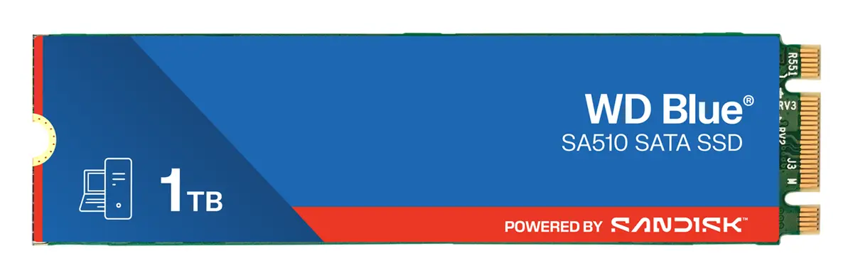 WD Blue SA510 1TB M.2 2280 SATA SSD (WDS100T3B0B)