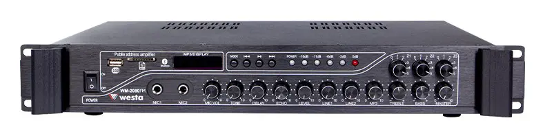 Westa WM-2080FM 200W 100V 3 Bölgeli Mikser Amfi