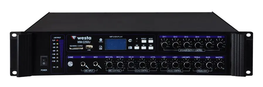 Westa WM-2250U 250W 100V 6 Bölgeli Mikser Amfi