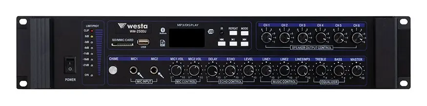 Westa WM-2500U 500W 100V 6 Bölgeli Mikser Amfi