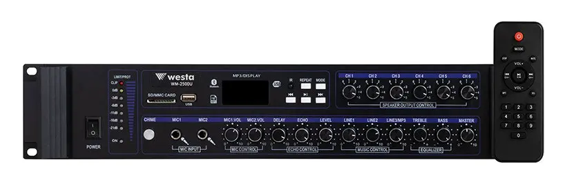 Westa WM-2500U 500W 100V 6 Bölgeli Mikser Amfi — görsel 3