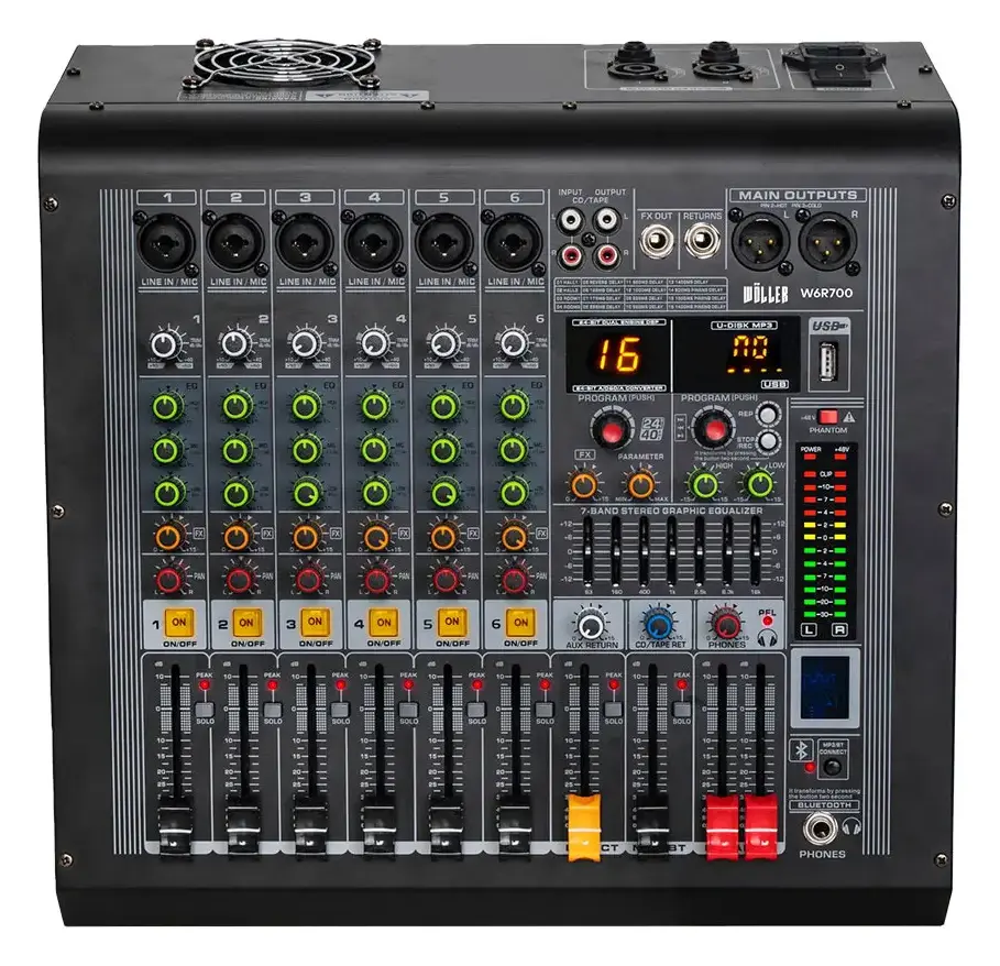 Woller W6R700 350W 6 Kanal Power Mikser